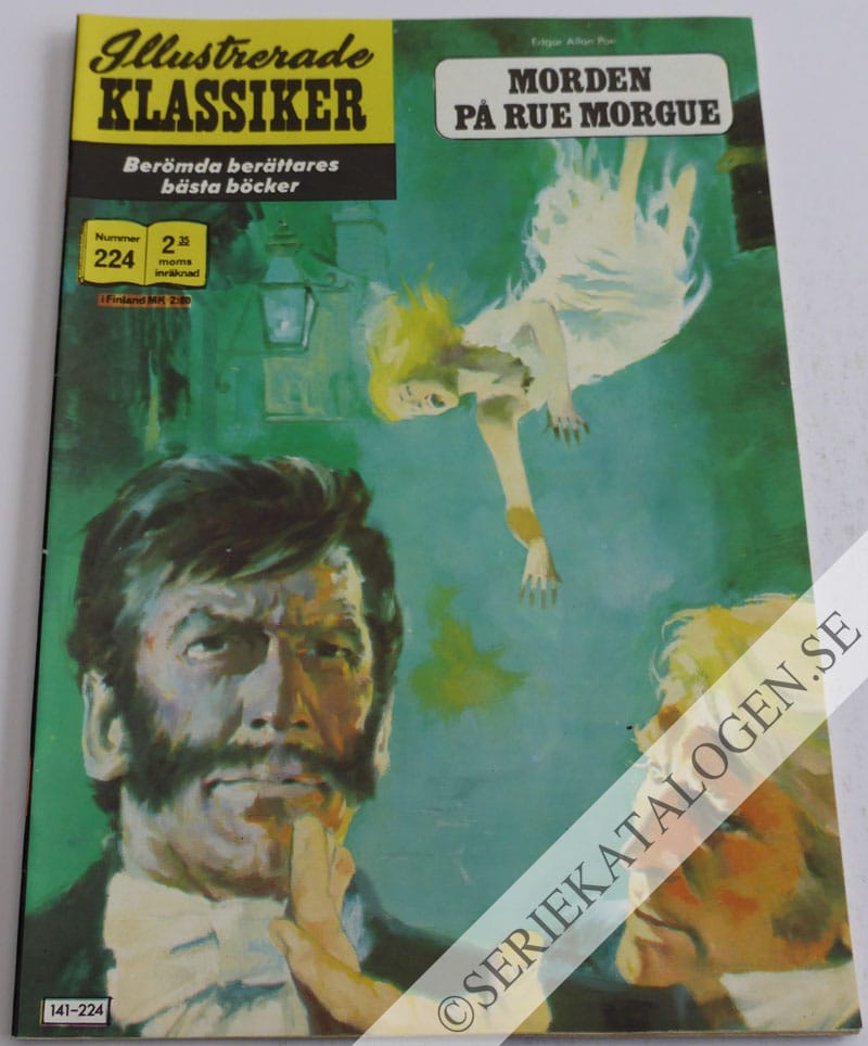 Framsida på Illustrerade Klassiker #224 - Morden på rue morgue (1975)