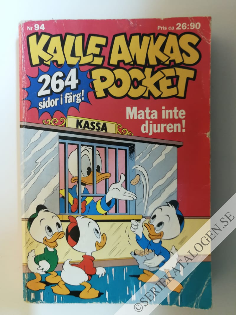 Framsida på Kalle Ankas pocket #94 - Mata inte djuren! (1987)
