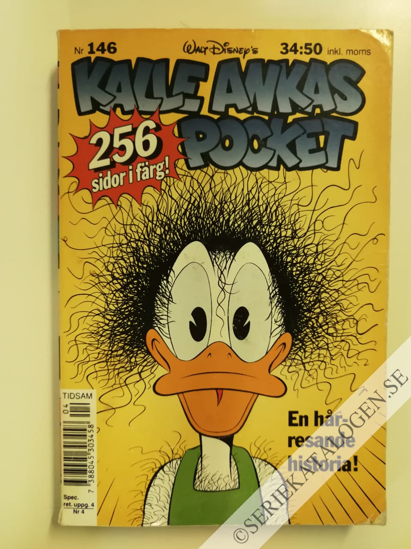 Framsida på Kalle Ankas pocket #146 - En hårresande historia! (1992)
