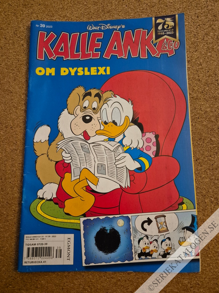 Framsida på Kalle Anka & C:o #39 - Om dyslexi (2023)