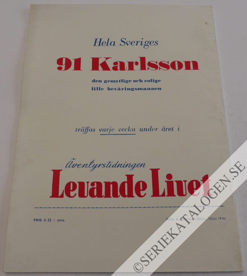 Baksida på 91 Karlsson julen 1946 (1946)