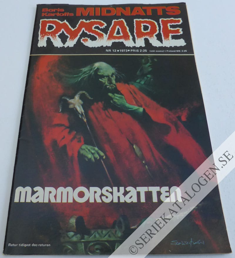 Framsida på Boris Karloffs Midnattsrysare #12 (1973)