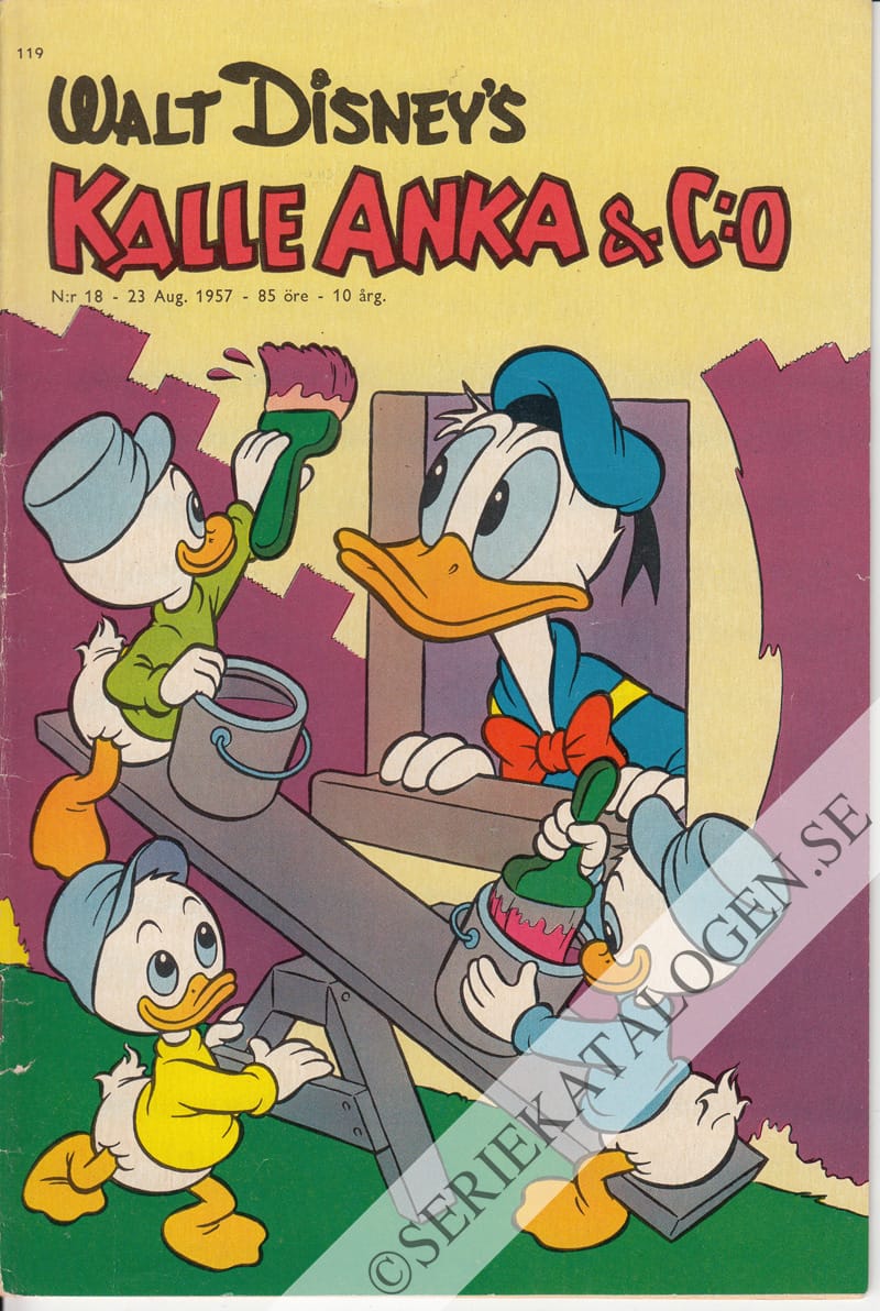 Framsida på Kalle Anka & C:o #18 (1957)