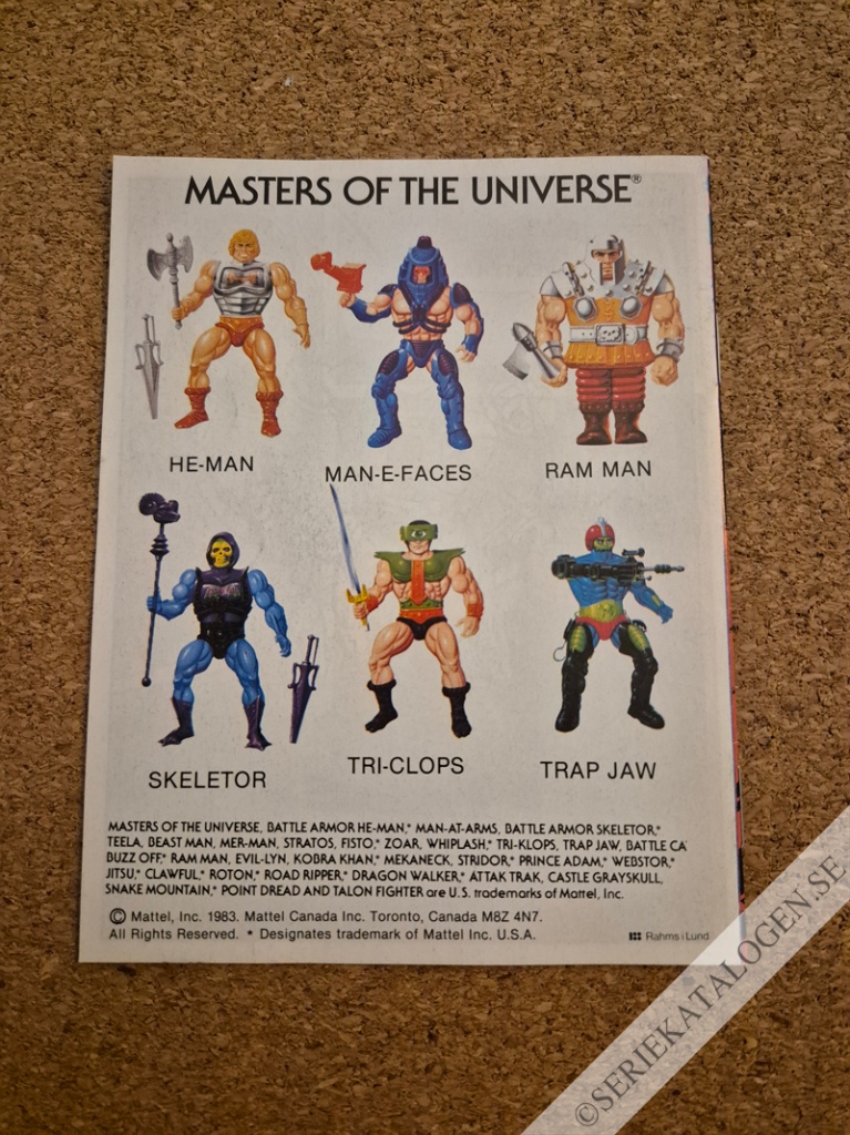 Baksida på He-Man möter Skeletor i Mörkrets tempel! (1982)