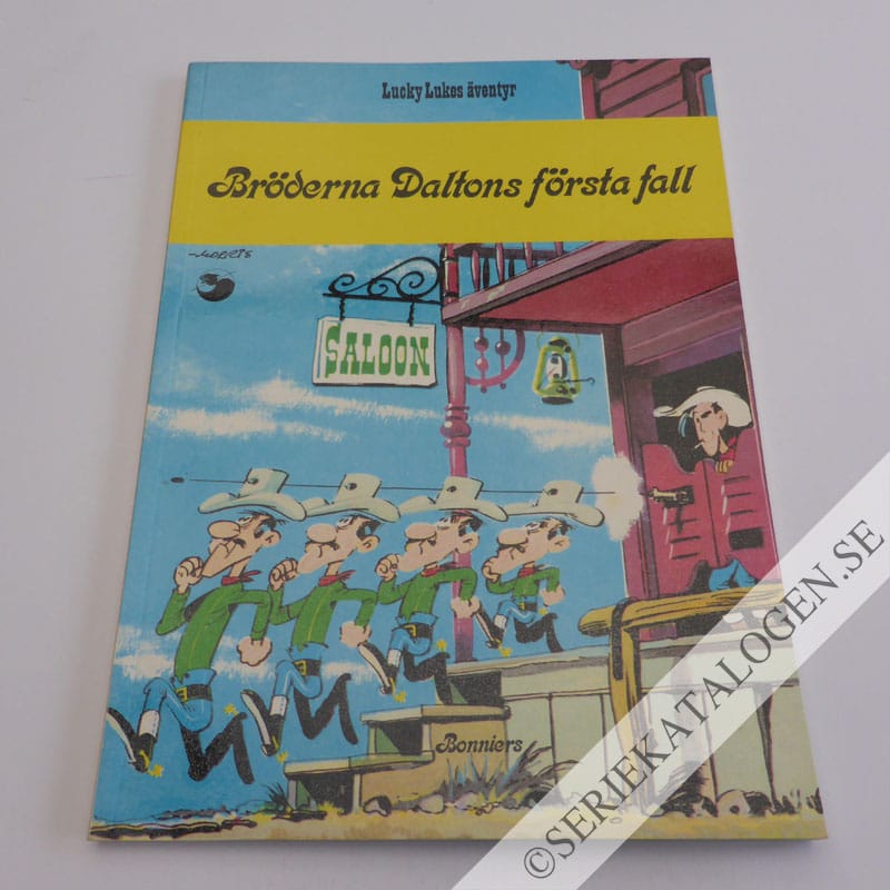 Framsida på Lucky Lukes äventyr Bröderna Daltons första fall (1978)