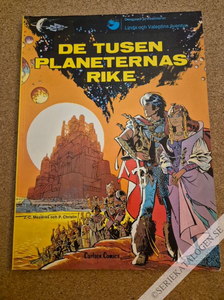 Framsida på Linda och Valentins äventyr De tusen planeternas rike (1977)