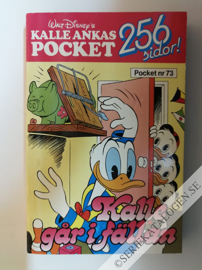 Framsida på Kalle Ankas pocket Kalle går i fällan (1986)