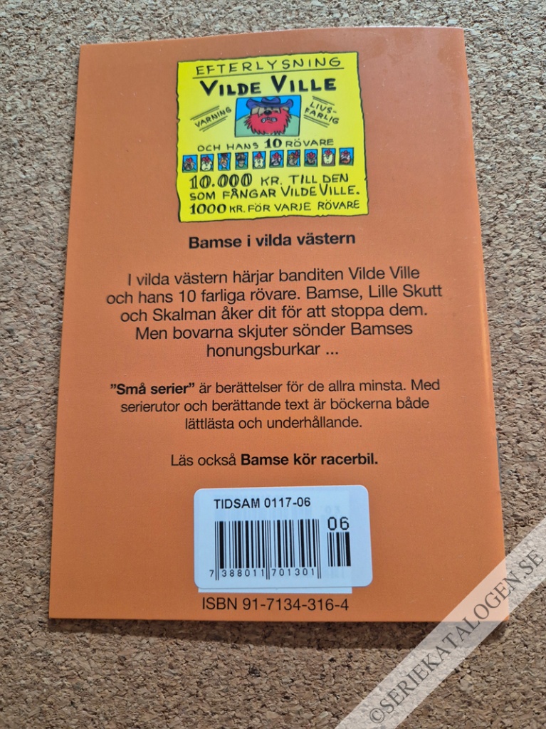 Baksida på Bamse i Vilda Västern (2006)