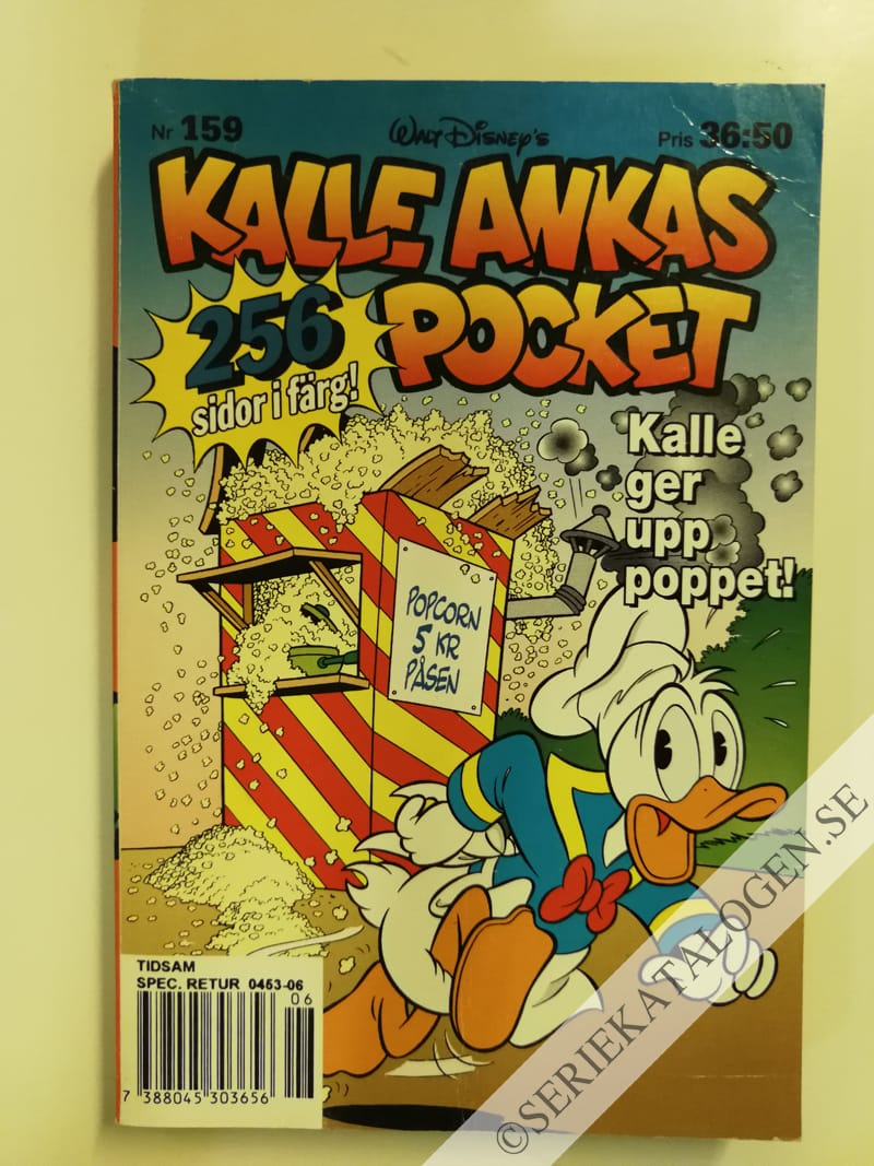 Framsida på Kalle Ankas pocket #159 - Kalle ger upp poppet! (1993)