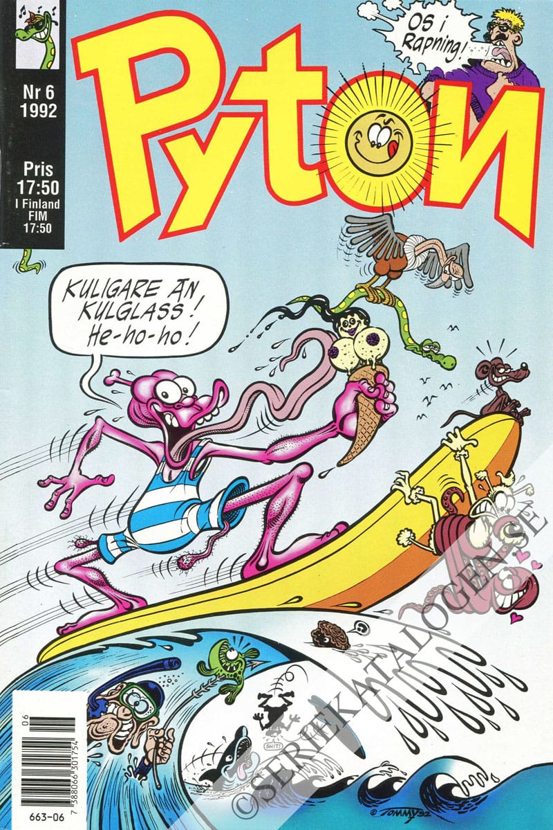 Framsida på Pyton #6 (1992)