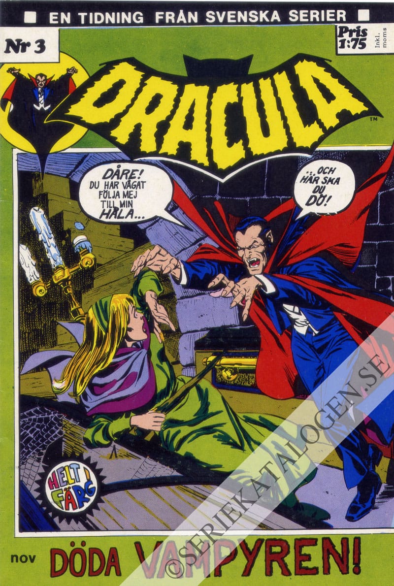 Framsida på Dracula #3 (1972)
