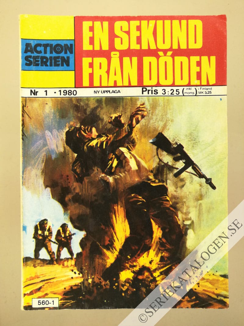 Framsida på Actionserien En sekund från döden (1980)