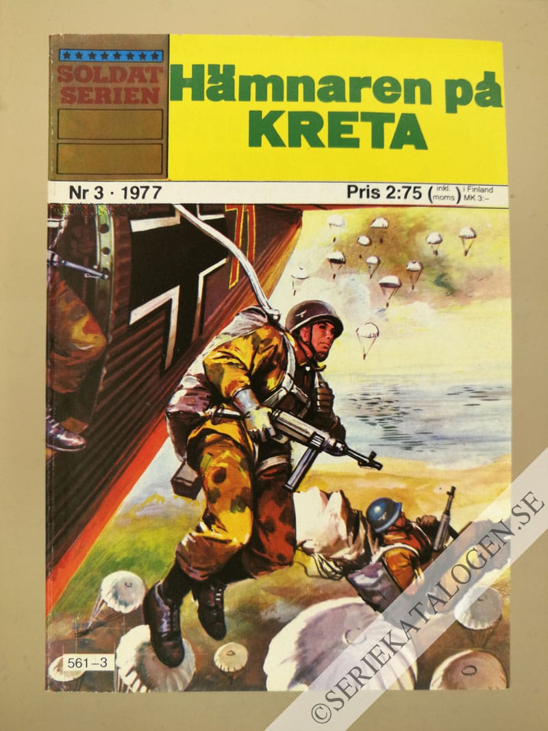 Framsida på Soldatserien #3 - Hämnaren på Kreta (1977)