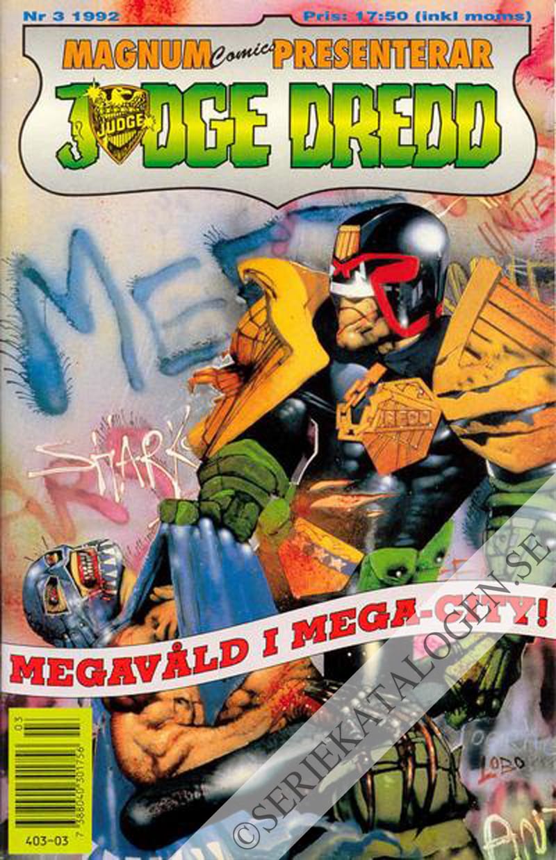 Framsida på Magnum comics presenterar Judge Dredd #3 (1992)