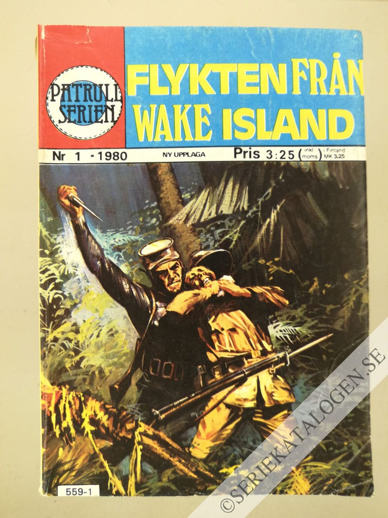 Framsida på Patrullserien Flykten från Wake island (1980)