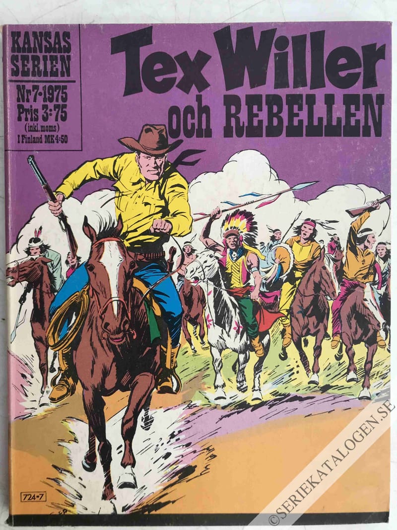 Framsida på Kansasserien Tex Willer och rebellen (1975)