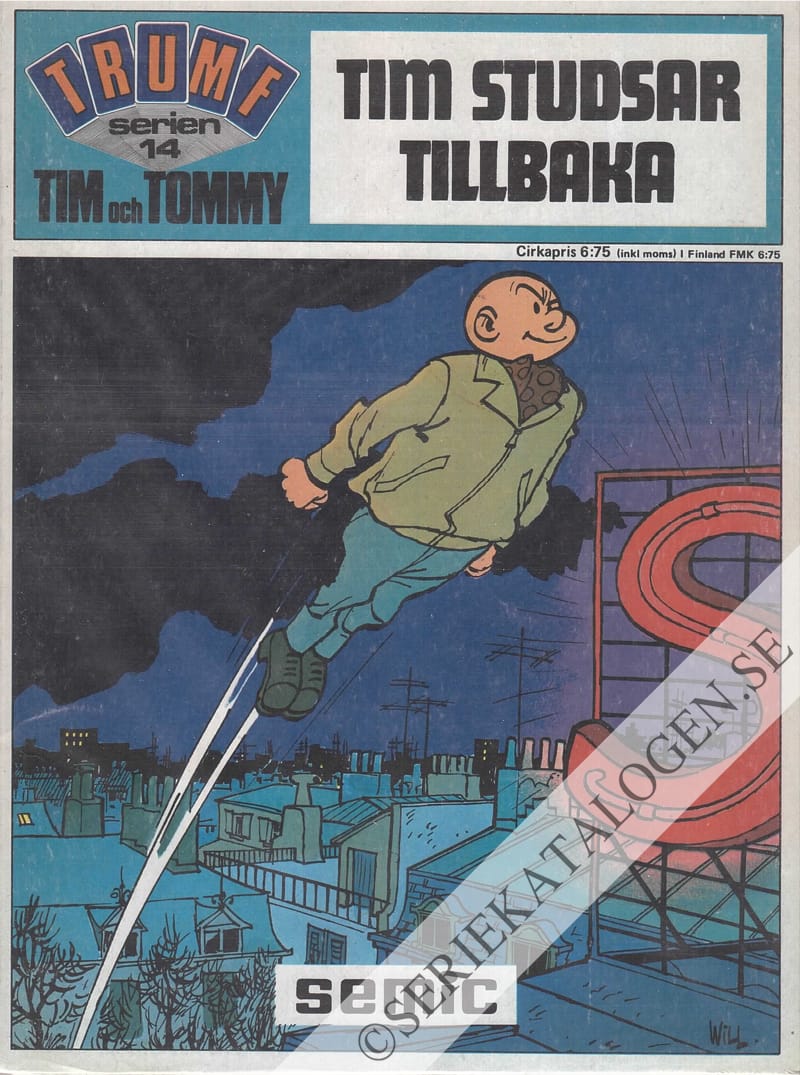 Framsida på Trumf-serien Tim och Tommy - Tim studsar tillbaka (1973)
