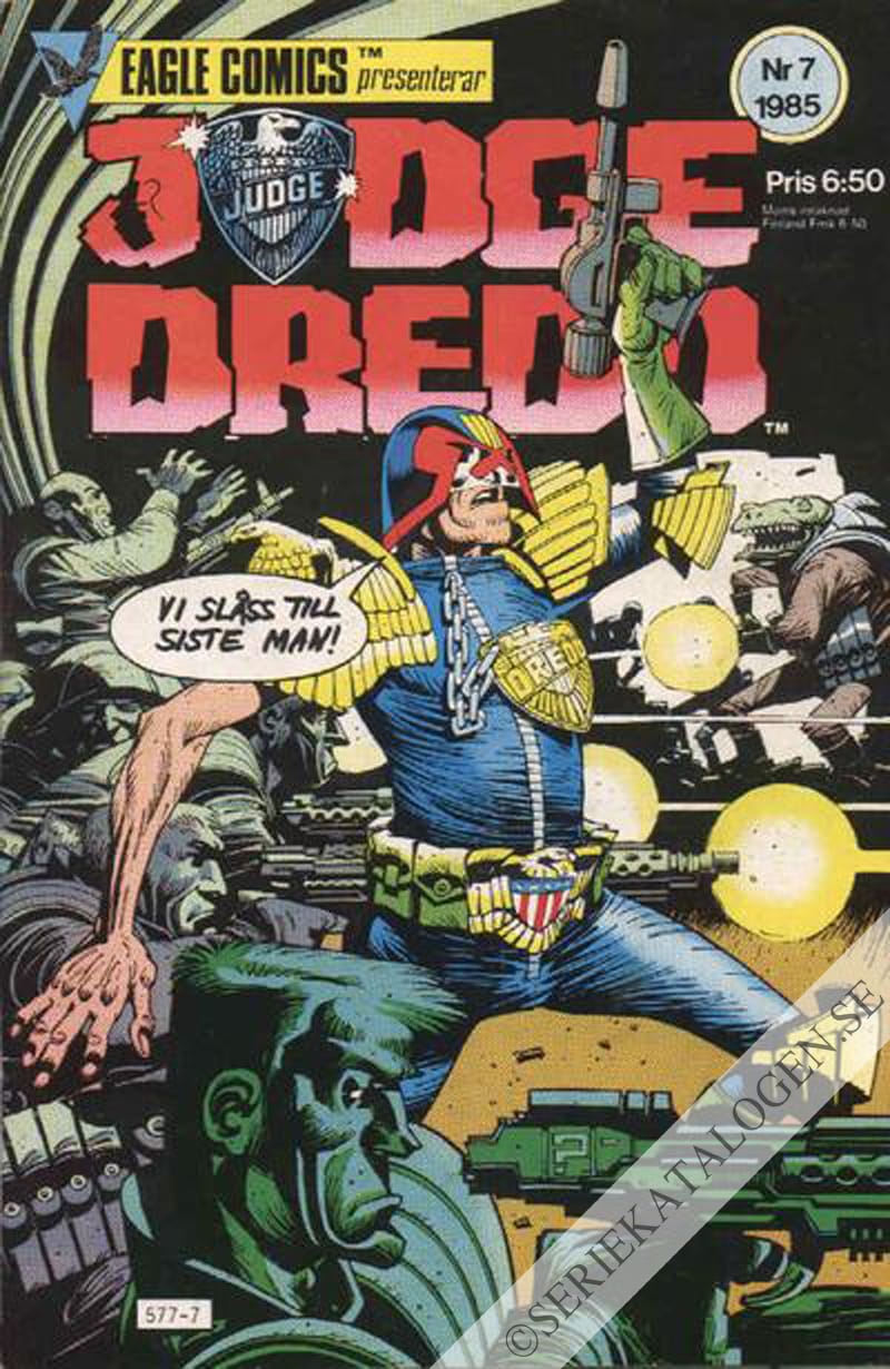 Framsida på Eagle Comics presenterar Judge Dredd #7 (1985)