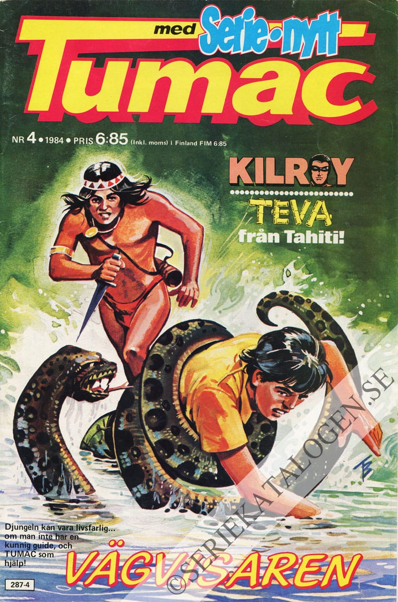 Framsida på Tumac med Serie-Nytt #4 (1984)