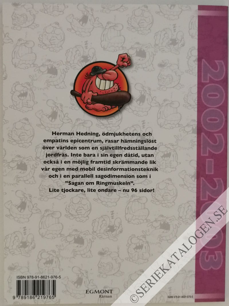 Baksida på Samlade serier 2002-2003 (2011)