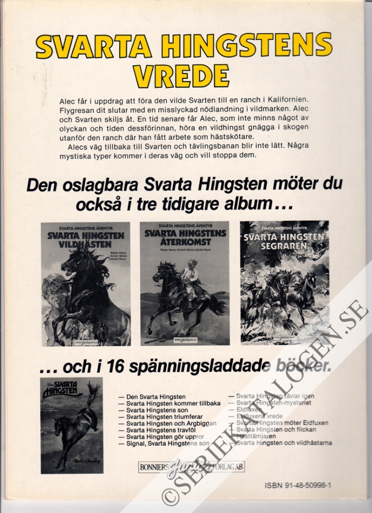 Baksida på Svarta Hingstens vrede (1984)