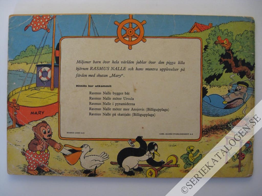 Baksida på Rasmus Nalle möter mor Ansjovis (1954)