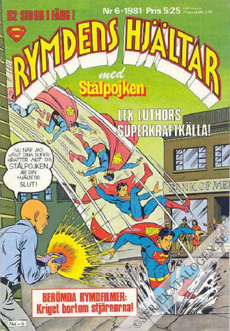 Framsida på Rymdens hjältar med Stålpojken #6 (1981)