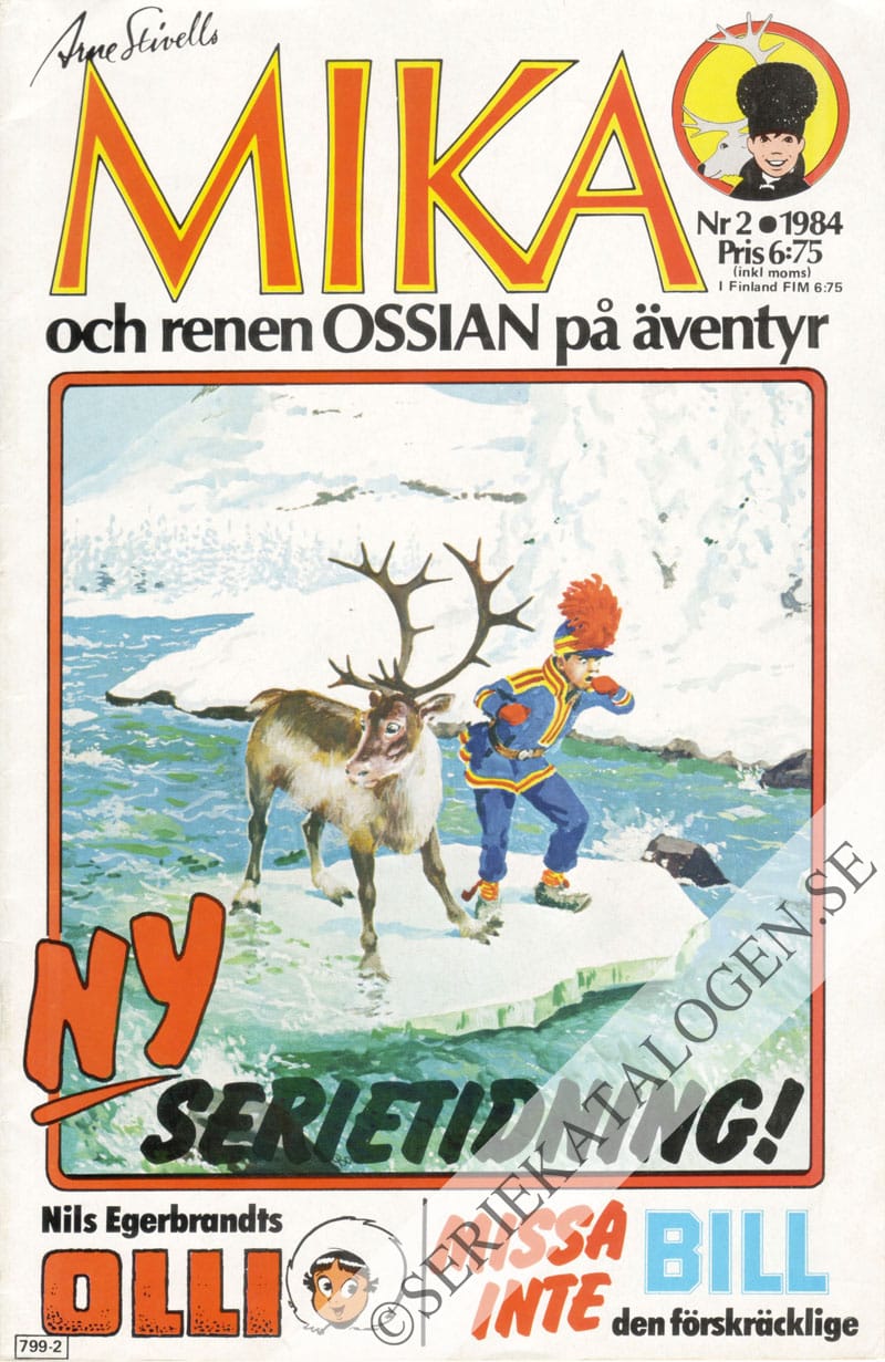 Framsida på Mika och renen Ossian på äventyr #2 (1984)