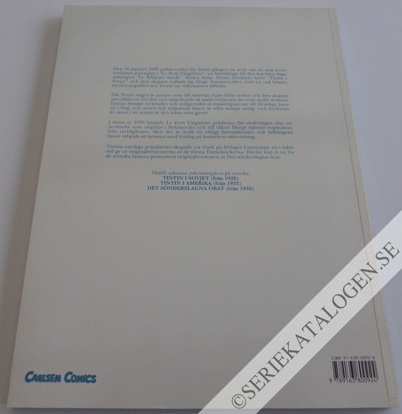 Baksida på Det sönderslagna örat (1994)