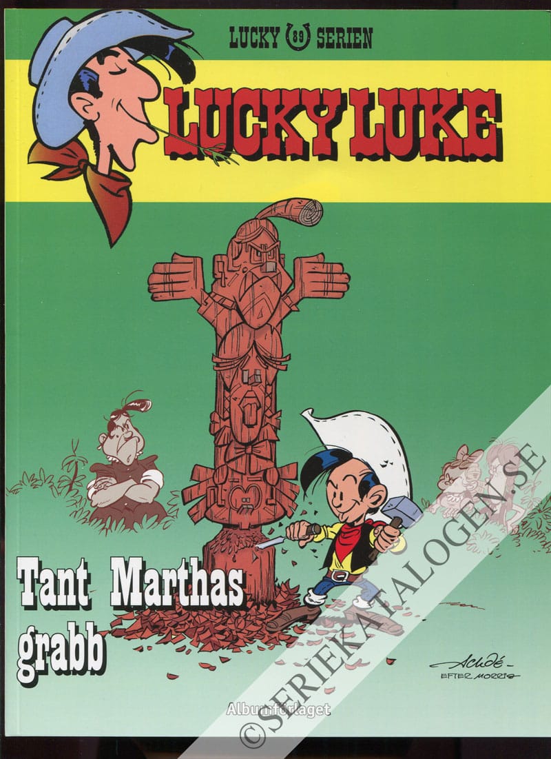 Framsida på Lucky Lukes äventyr #89 - Tant Marthas grabb (2016)