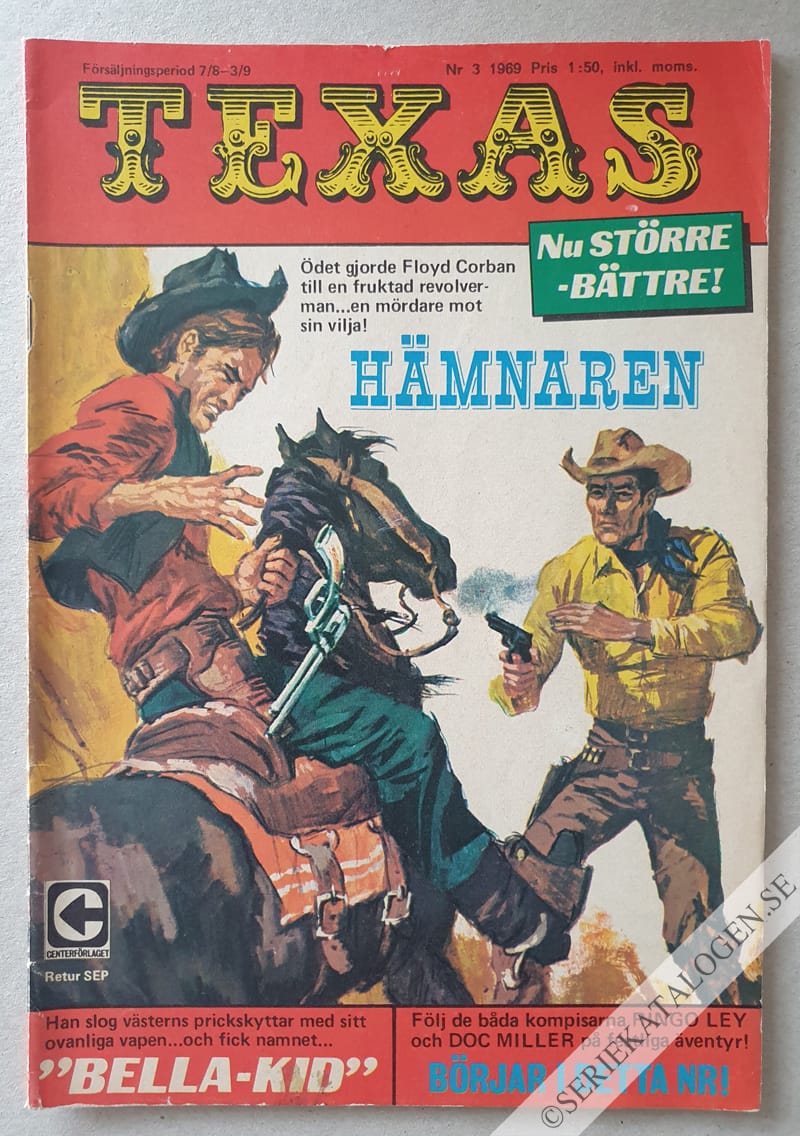 Framsida på Texasserien Hämnaren (1969)