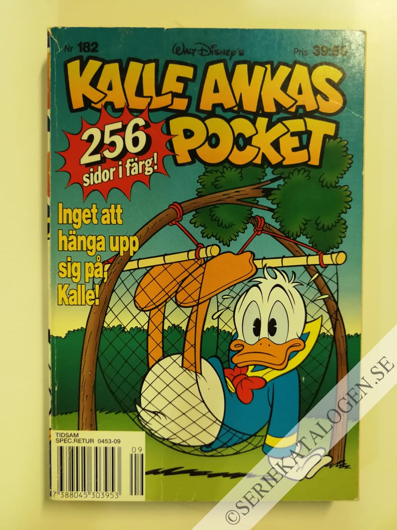 Framsida på Kalle Ankas pocket #182 - Inget att hänga upp sig på, Kalle! (1995)