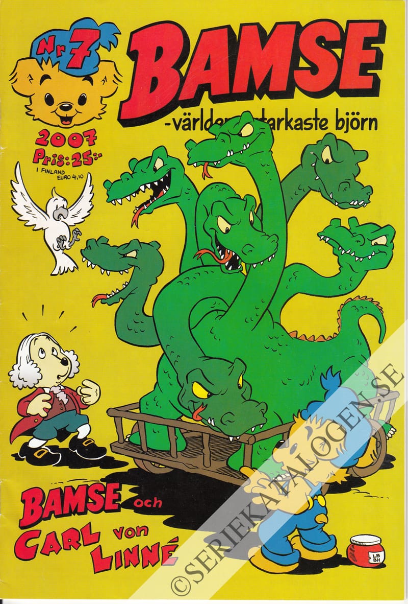 Framsida på Bamse #7 - Bamse och Carl von Linné (2007)