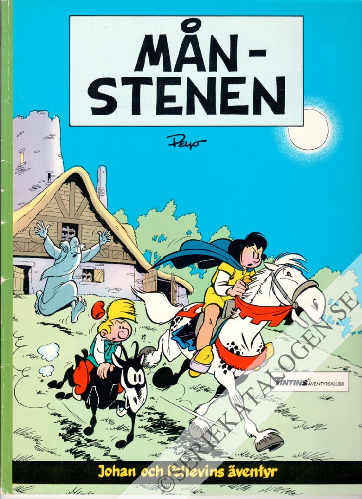 Framsida på Tintins äventyrsklubb Månstenen (1988)