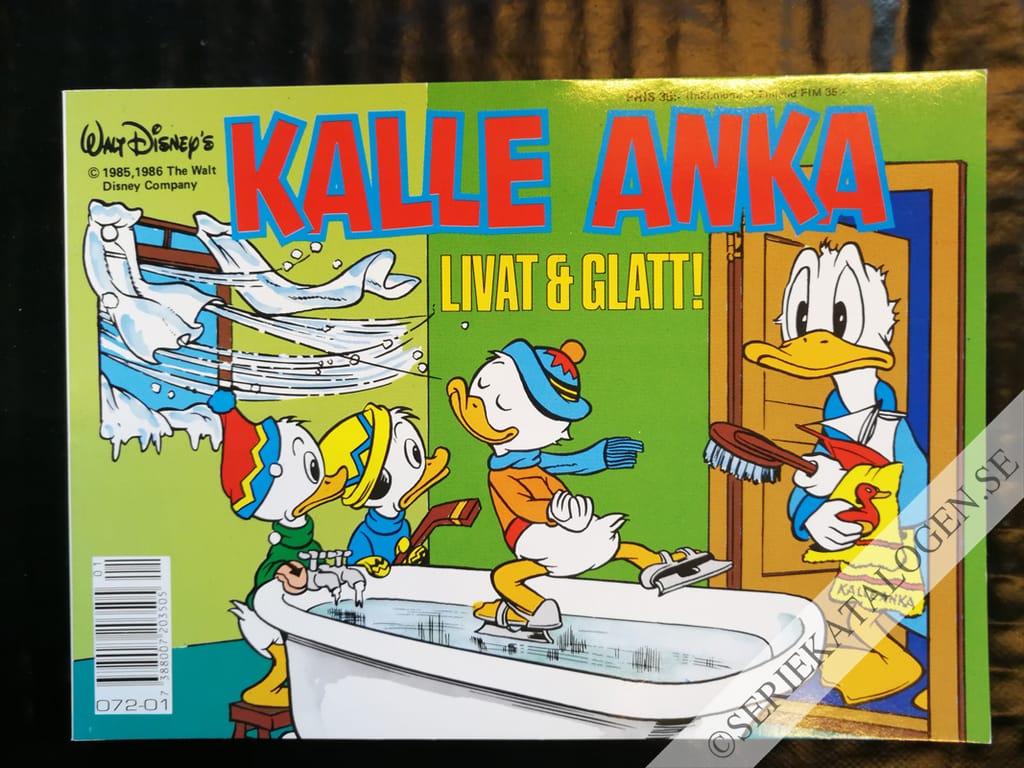 Framsida på Kalle Ankas julbok Livat & glatt! (1990)