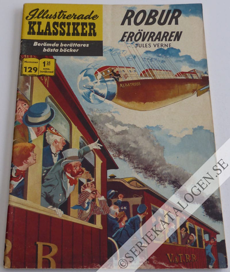 Framsida på Illustrerade Klassiker #129 - Robur erövraren (1961)