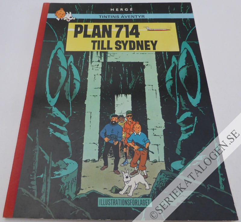 Framsida på Tintins äventyr Plan 714 till Sydney (1969)