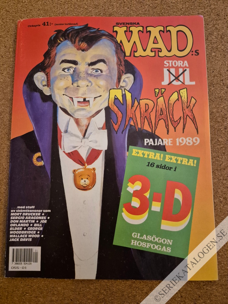 Framsida på Svenska MAD - stora julpajaren Svenska MAD's stora skräckpajare (1989)