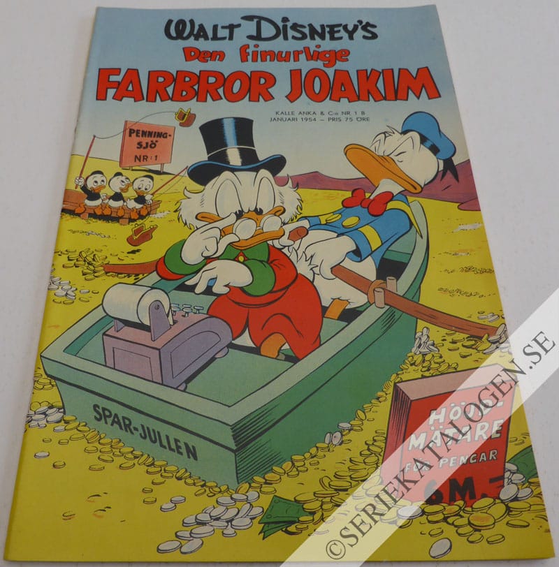Framsida på Walt Disney's serier Den finurlige Farbror Joakim (1954)