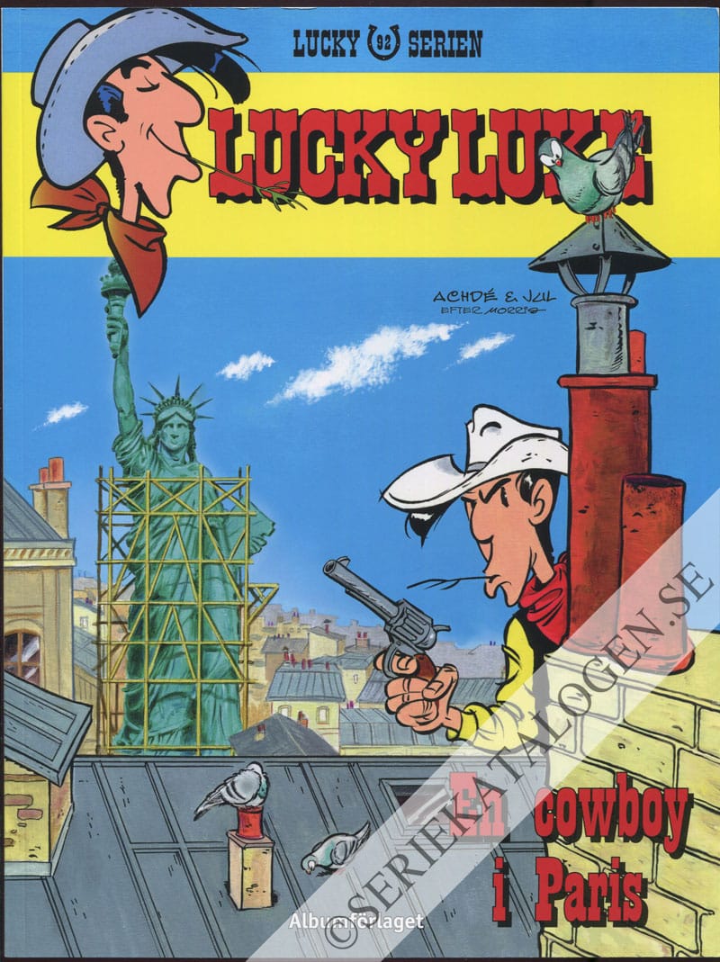 Framsida på Lucky Lukes äventyr #92 - En cowboy i Paris (2019)