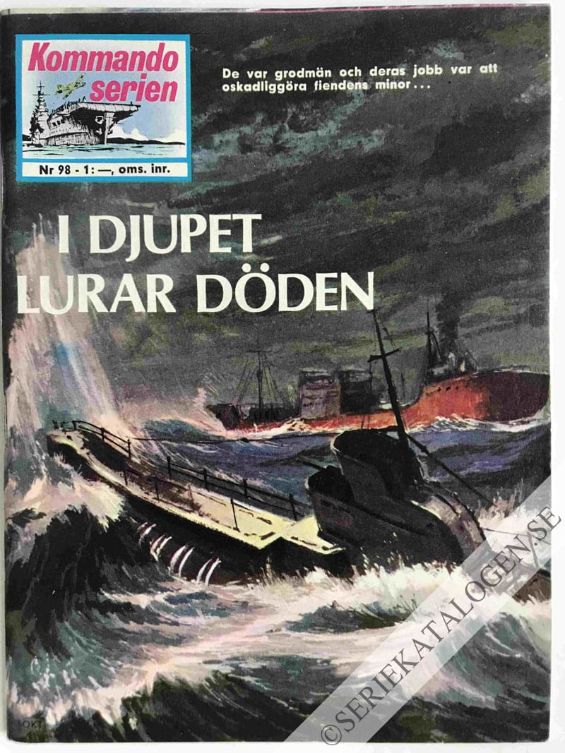 Framsida på Kommandoserien #98 - I djupet lurar döden (1966)