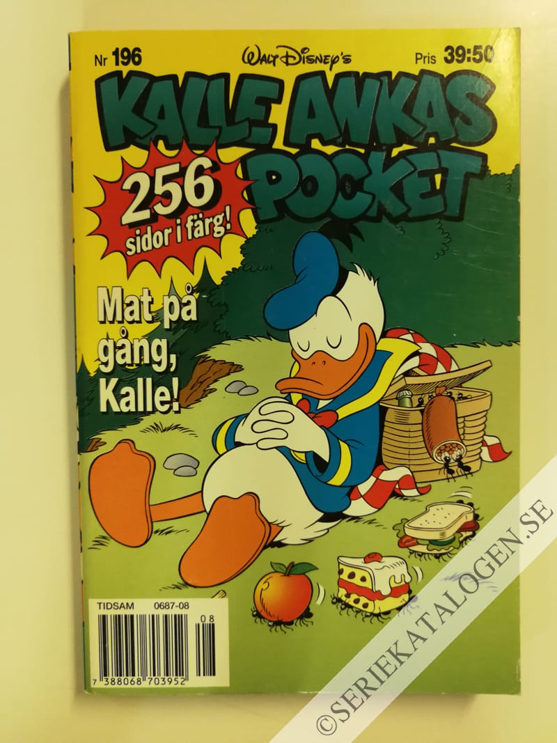 Framsida på Kalle Ankas pocket #196 - Mat på gång, Kalle! (1996)