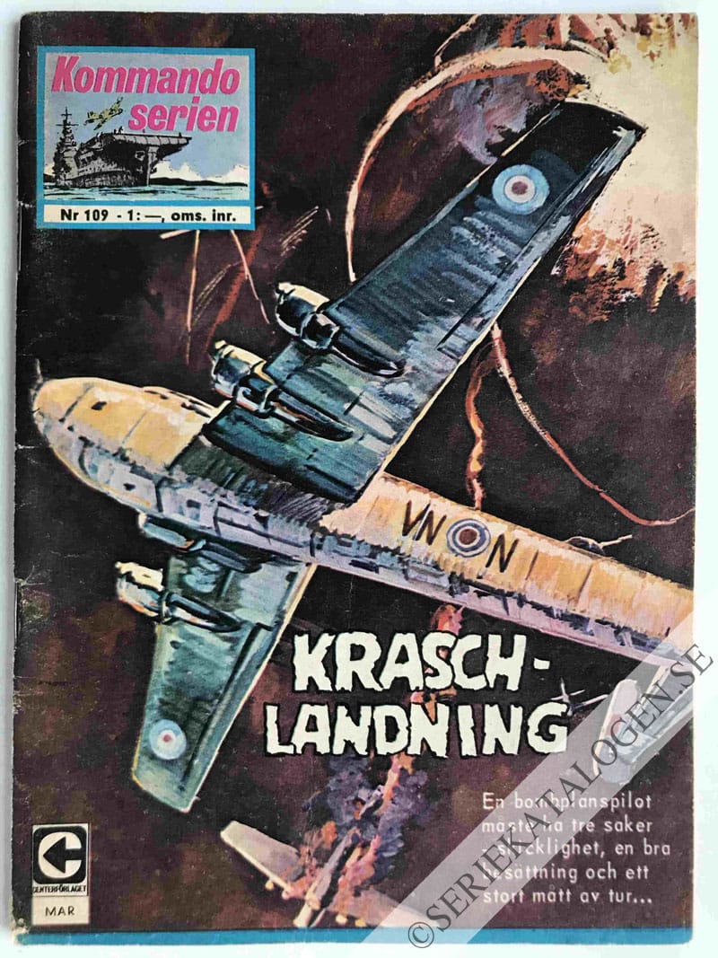 Framsida på Kommandoserien #109 - Kraschlandning (1967)