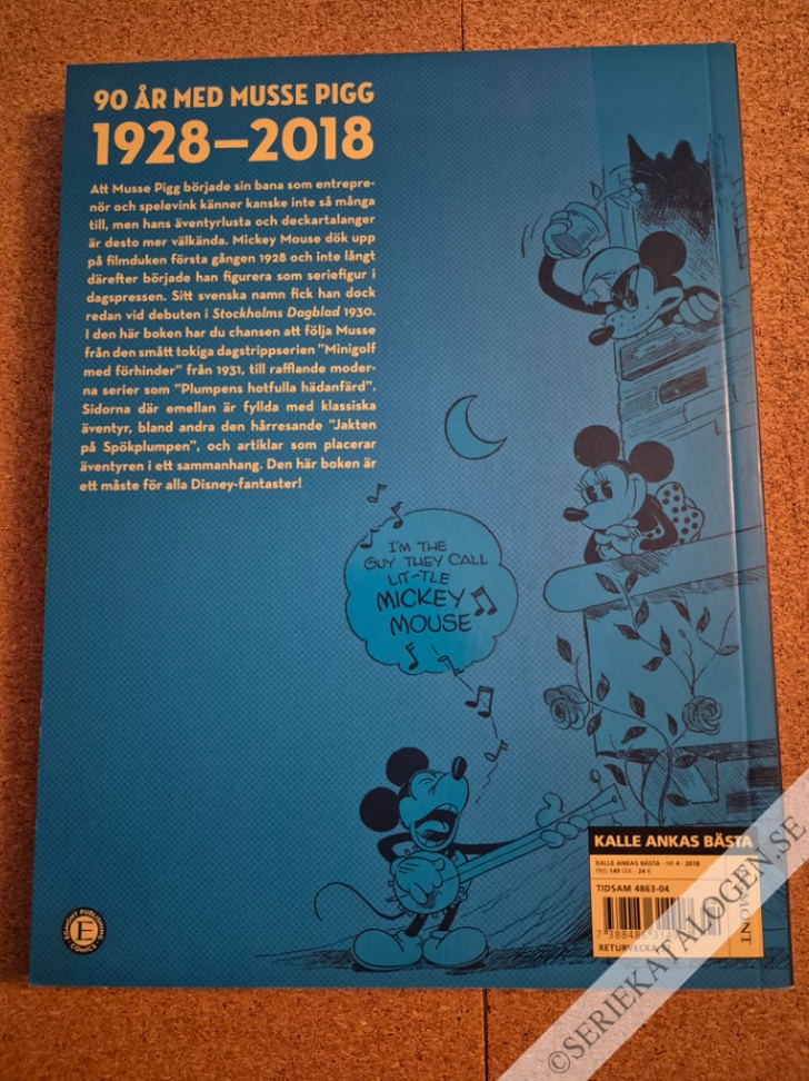 Baksida på 90 år med Musse Pigg - Musse Pigg 1928-2018 (2018)