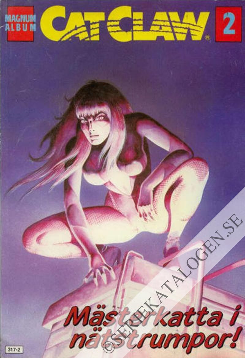 Framsida på Magnum album Cat Claw - Mästerkatta i nätstrumpor! (1991)