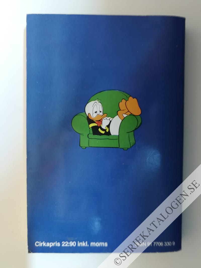 Baksida på Kalle Anka - säker i sadeln (1986)