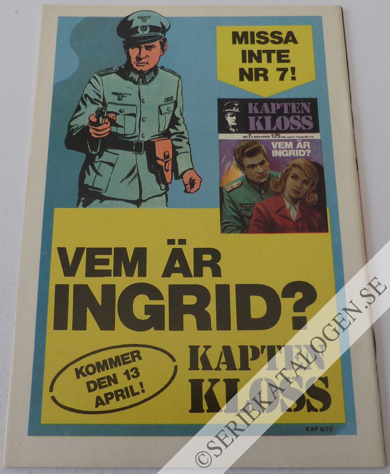 Baksida på Hemlig lösen (1972)