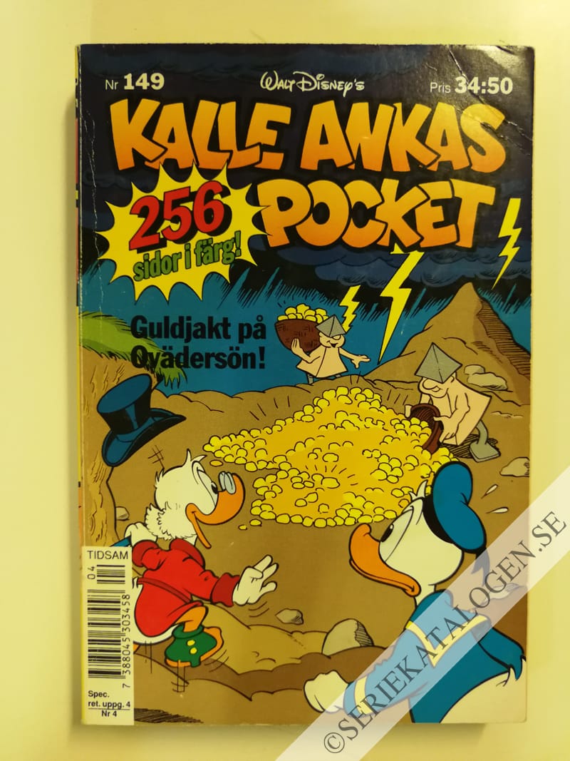 Framsida på Kalle Ankas pocket #149 - Guldjakt på Ovädersön! (1992)