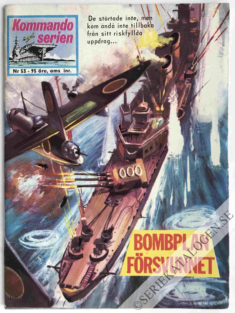 Framsida på Kommandoserien #53 - Bombplan försvunnet (1965)