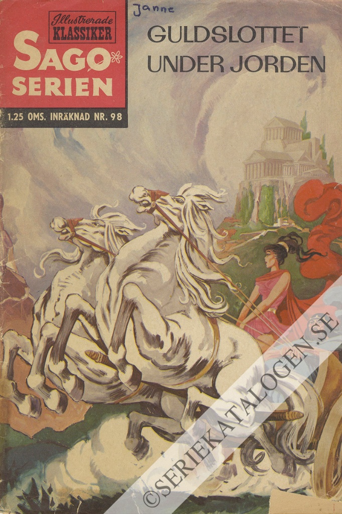 Framsida på Sagoserien #98 - Guldslottet under jorden (1964)
